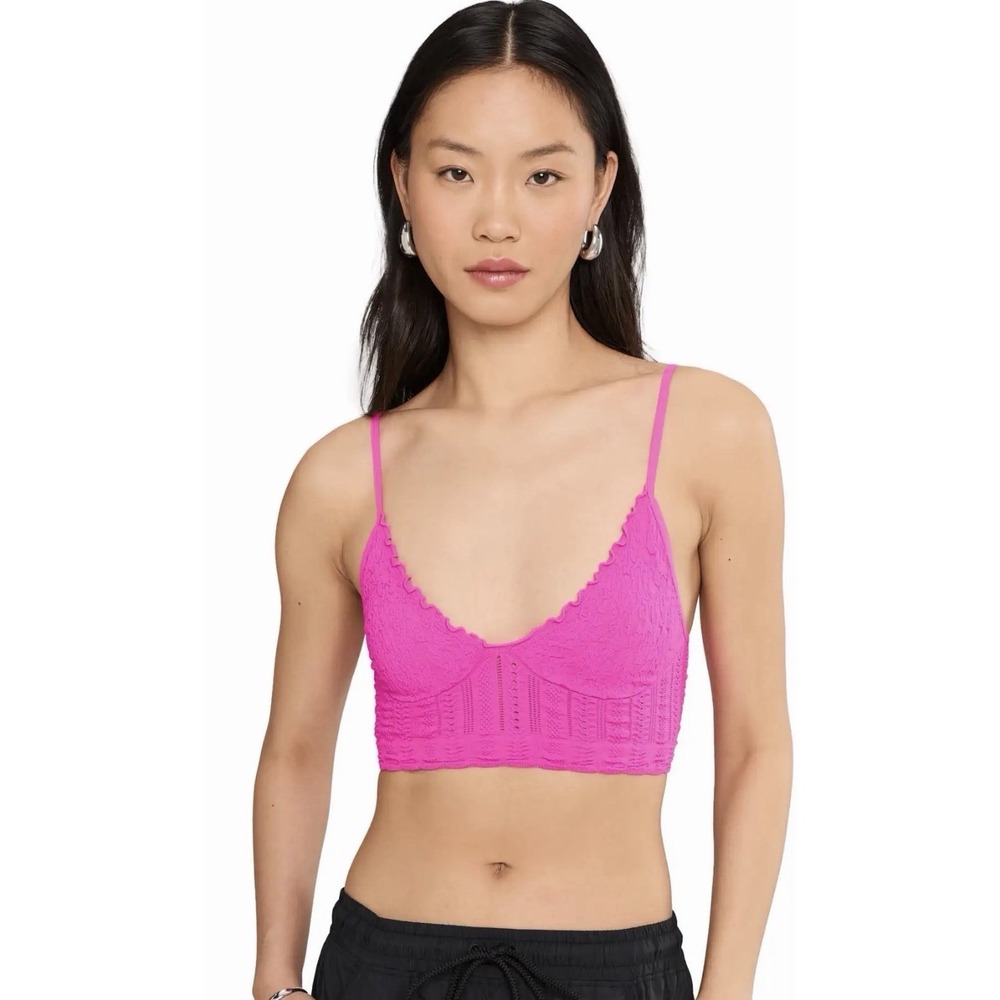 NWT Free People Intimately Heirloom Seamless Bra Bralette XS/S Dream Pop Pink